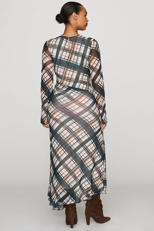 @merricksart x By Anthropologie Ruched Mesh Midi Dress #7