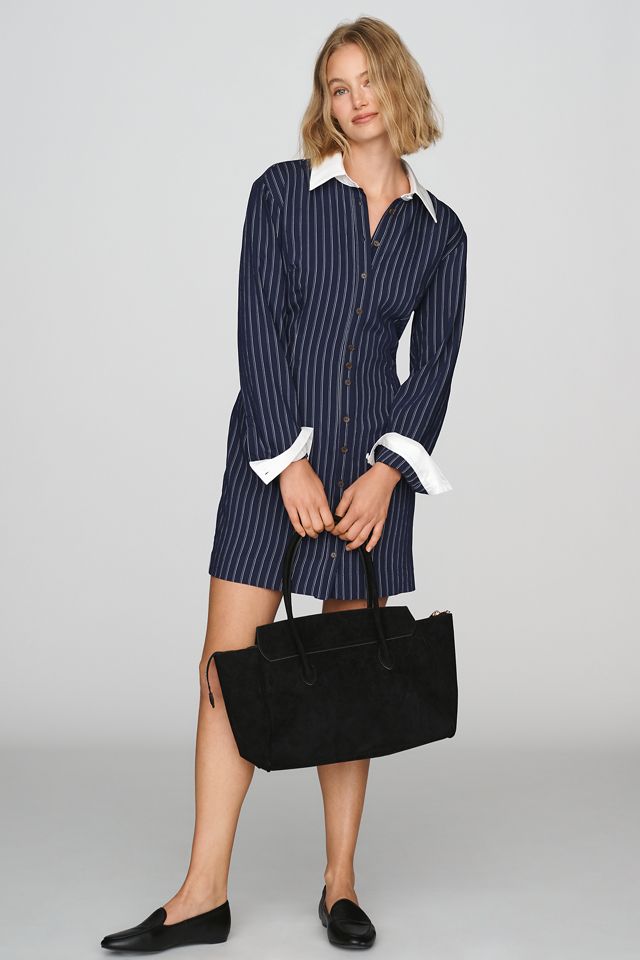Maeve Long Sleeve Slim Mini Shirtdress #1