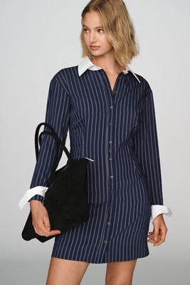 Maeve Long Sleeve Slim Mini Shirtdress