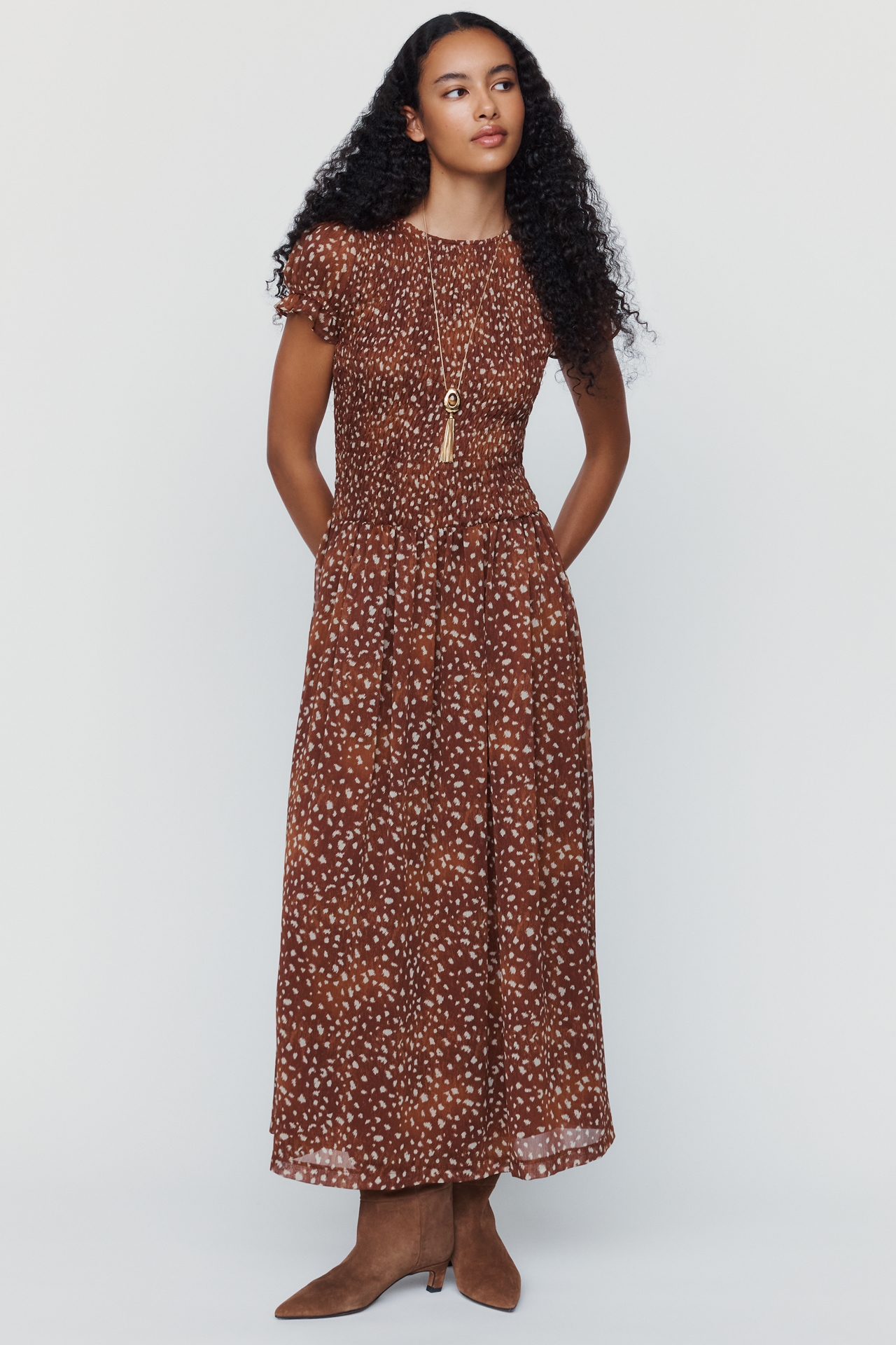 By Anthropologie Margie Smocked Maxi Dress