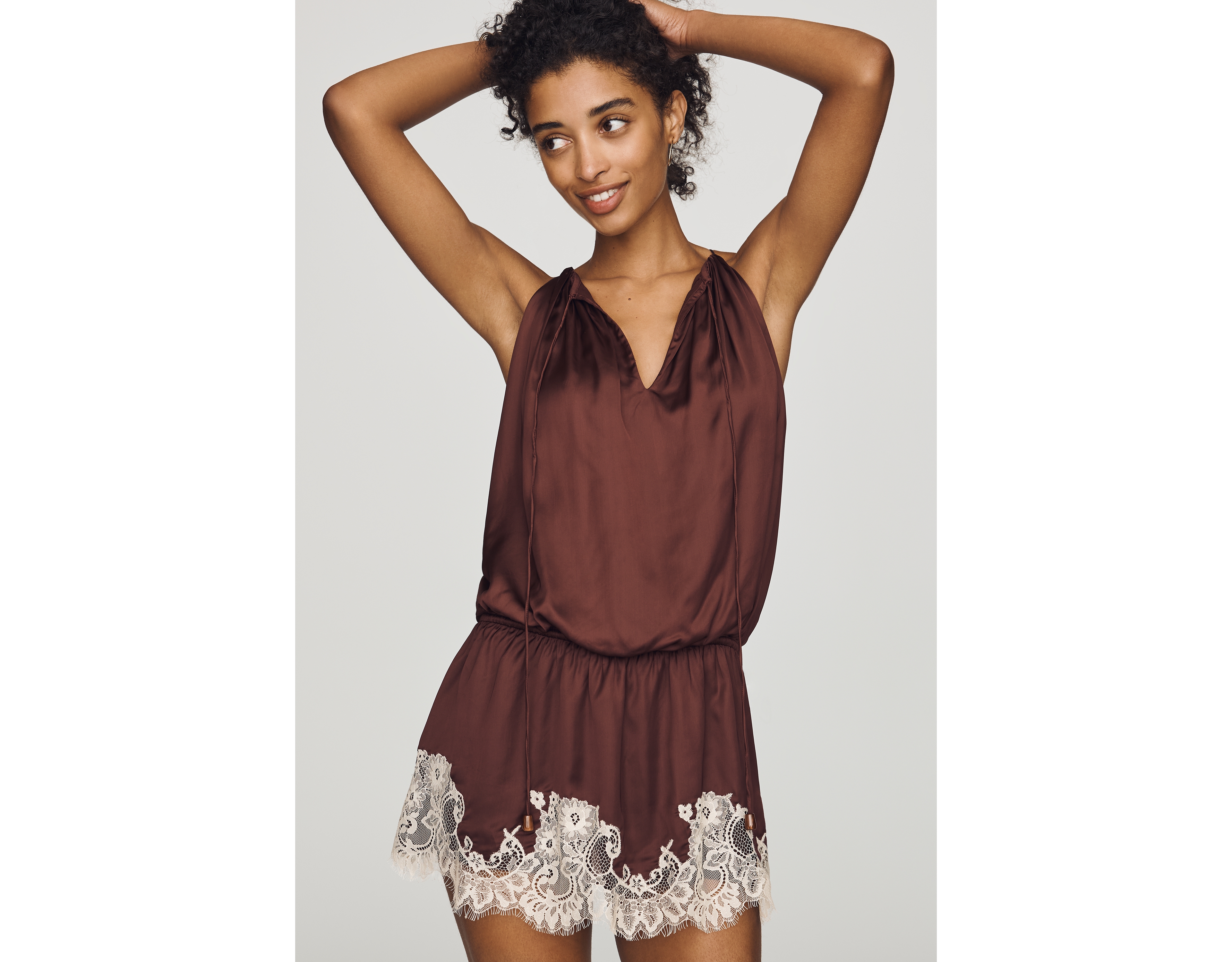 Rococo Sand Lace Mini Slip Dress