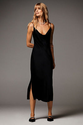 black slip gown