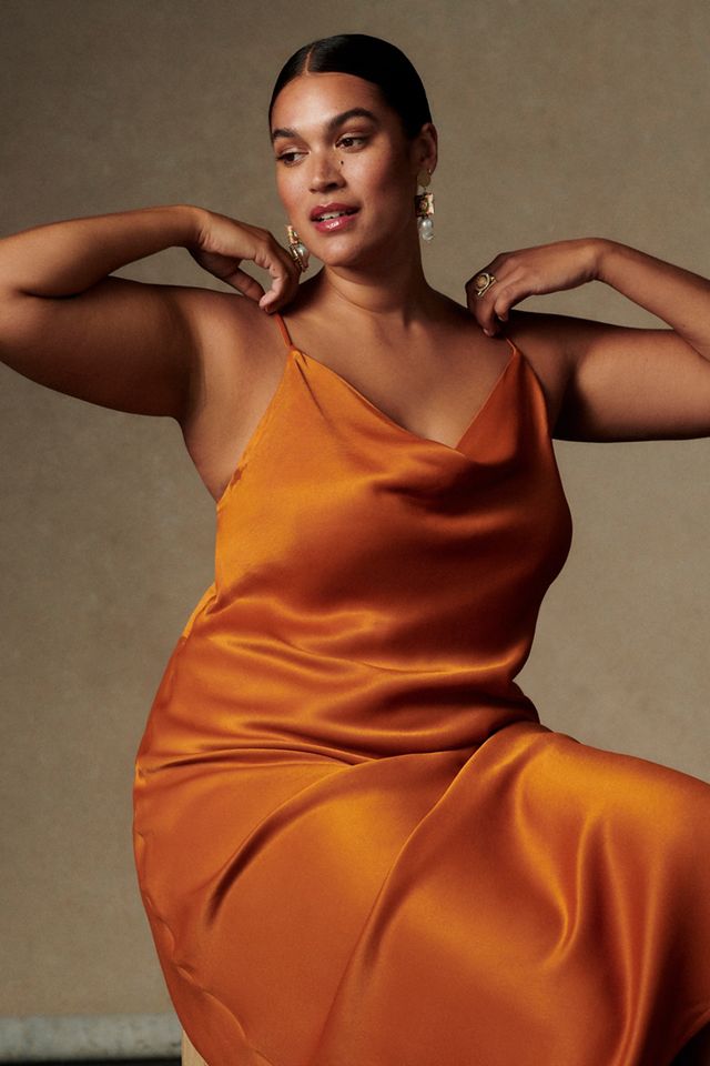 Cowl Neck Slip Maxi Dress #1