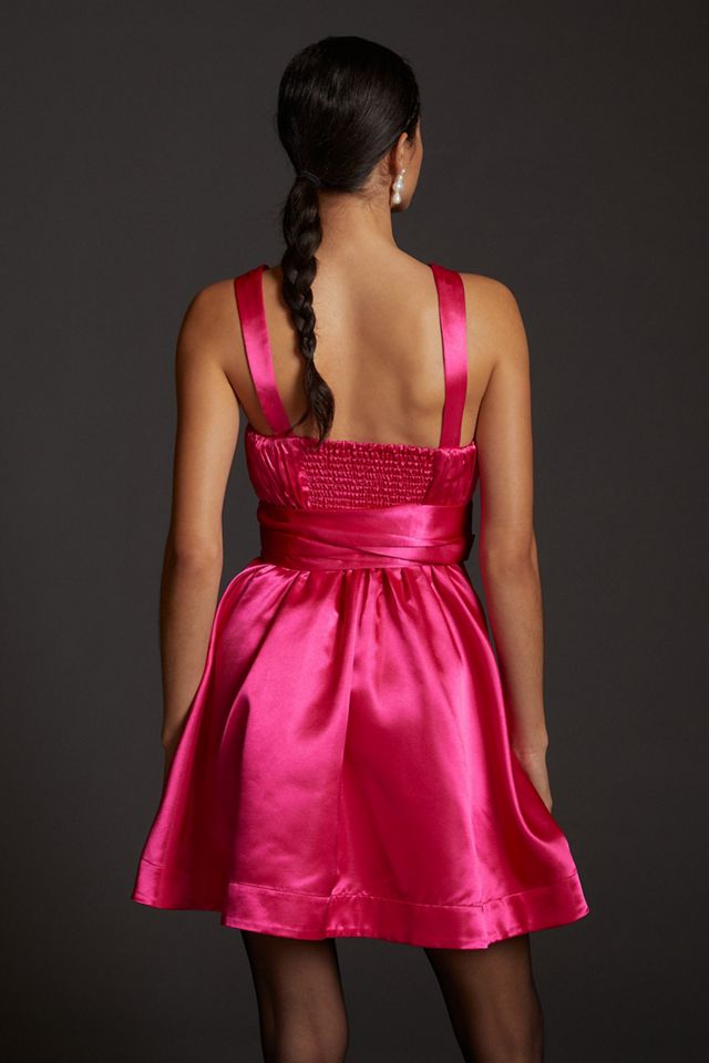 Maeve Bow-Tie Satin Mini Dress #2