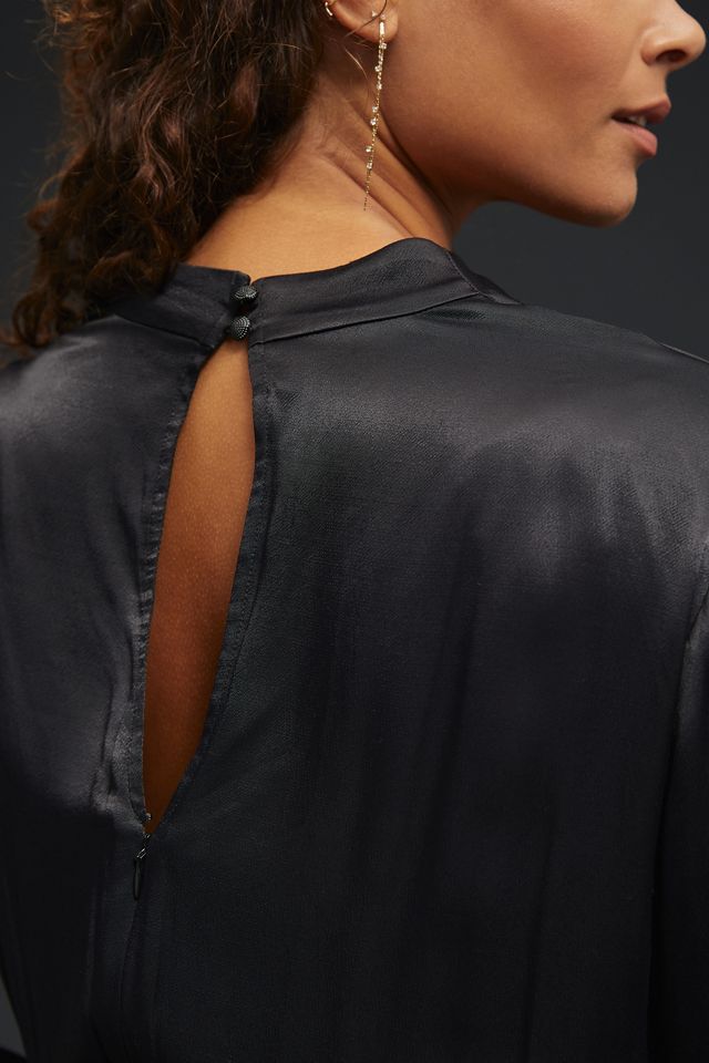 Maeve Plunge Faux Leather Dress #7