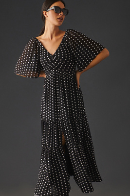 anthropologie ruched tiered dress By Anthropologie Ruched Tiered Dress