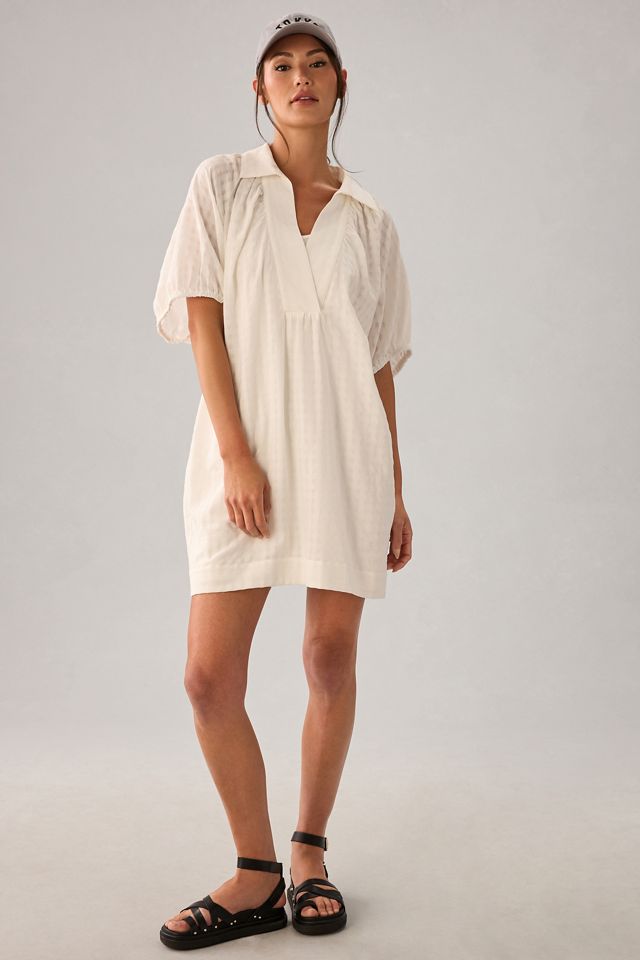 By Anthropologie V-Neck Tiered-Sleeve Tunic Dress