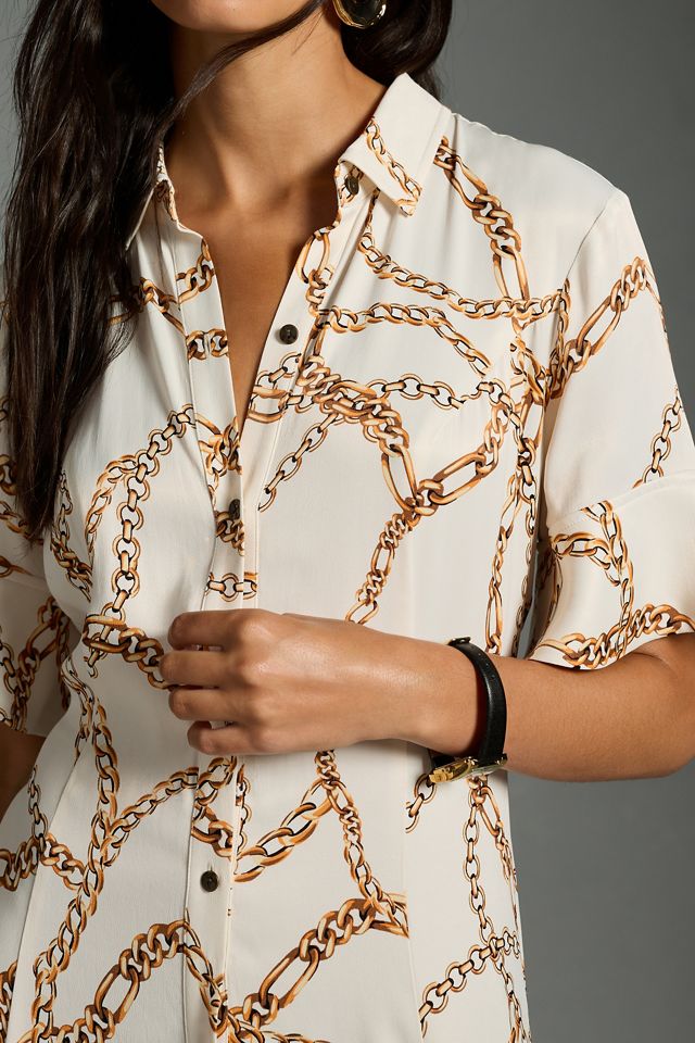 maeve printed short-sleeve shirt dress Printed Short-Sleeve Shirt Dress