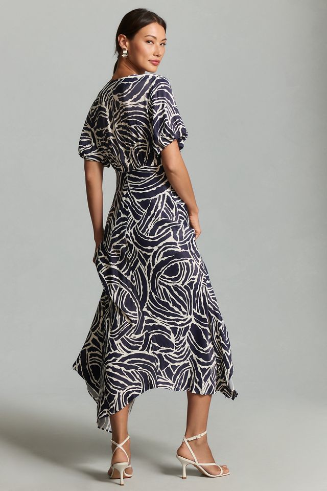 By Anthropologie Short-Sleeve V-Neck Button-Front Midi Dress #1