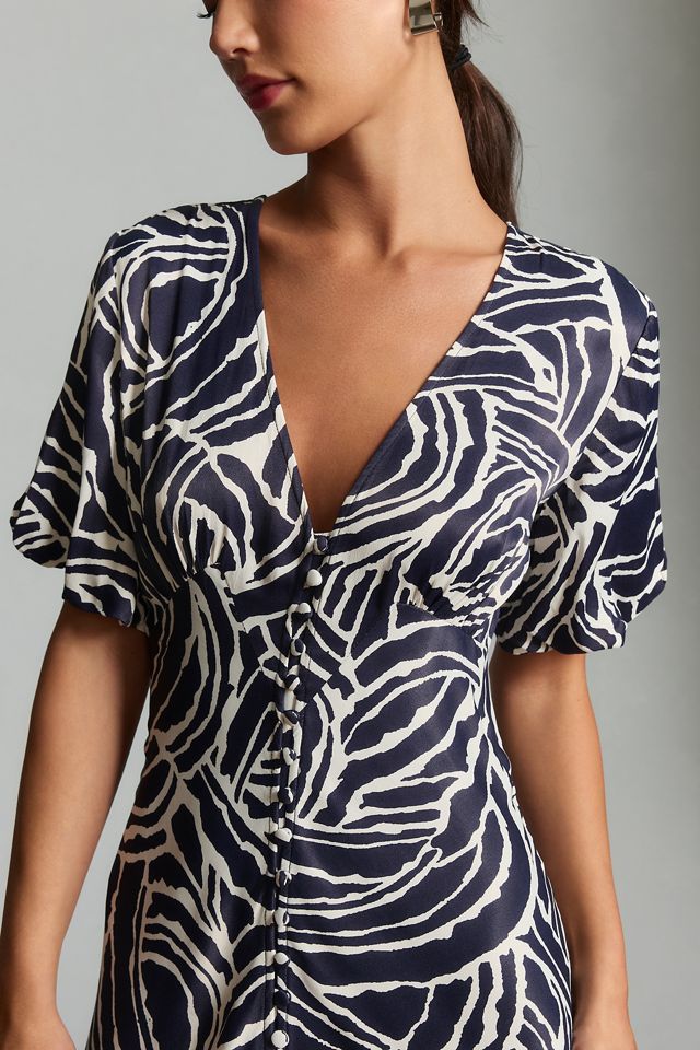 By Anthropologie Short-Sleeve V-Neck Button-Front Midi Dress #2