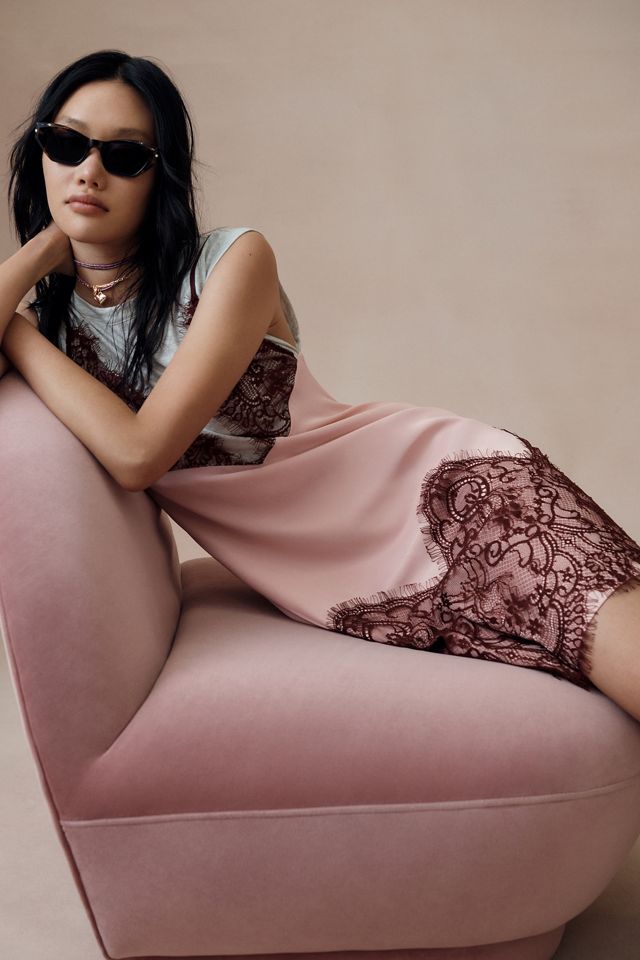 Maeve Lace Layered Sleeveless T-Shirt Slip Dress #3