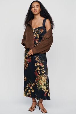 Maeve Sleeveless Seamed Midi Slip Dress
