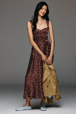 Maeve Sleeveless Seamed Midi Slip Dress In Multi