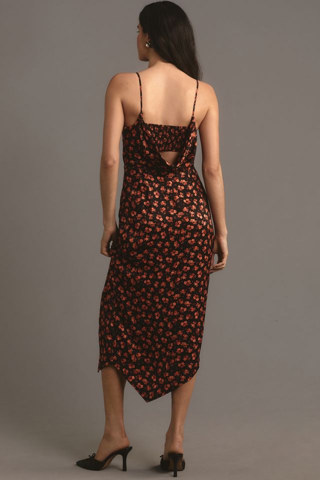 By Anthropologie Sleeveless Draped-Back Asymmetrical Midi Slip Dress #1