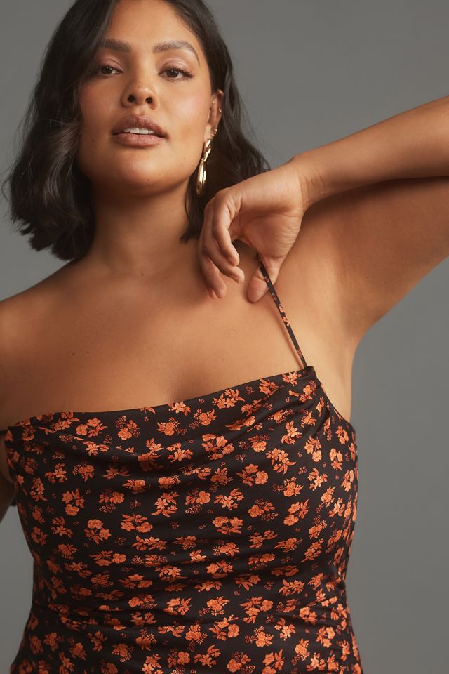 By Anthropologie Sleeveless Draped-Back Asymmetrical Midi Slip Dress #7