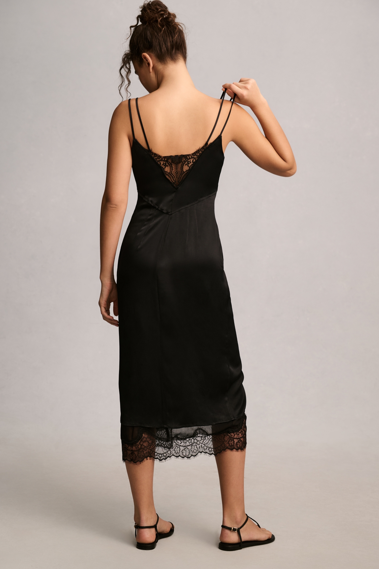 By Anthropologie Lace Button-Front Slip Dress