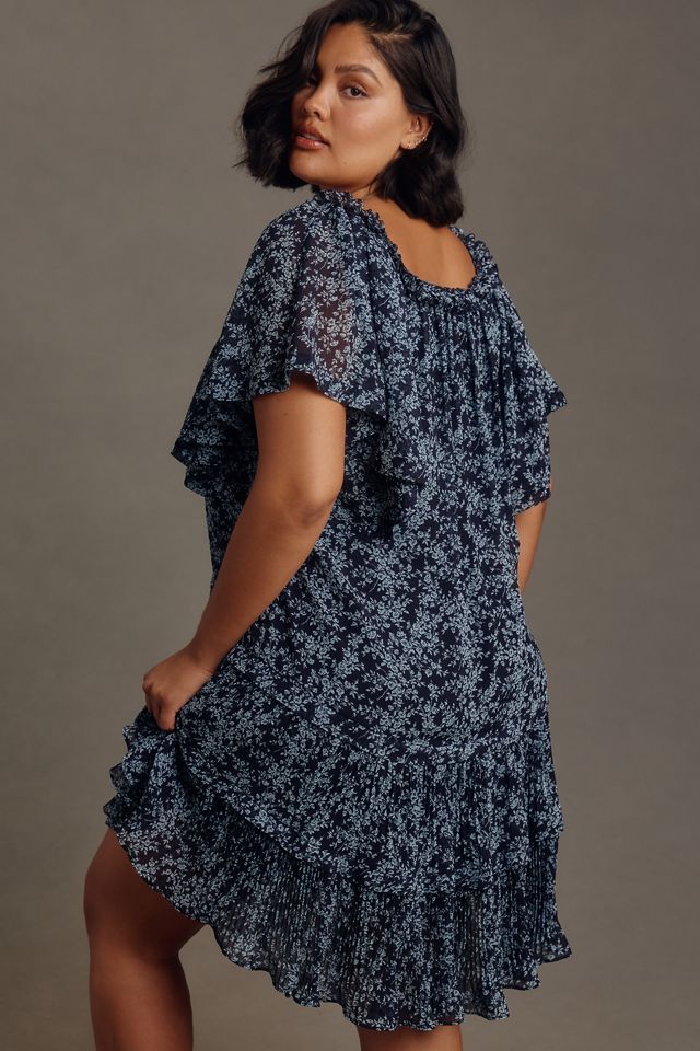 By Anthropologie Short-Sleeve Keyhole Swing Tunic Mini Dress #5