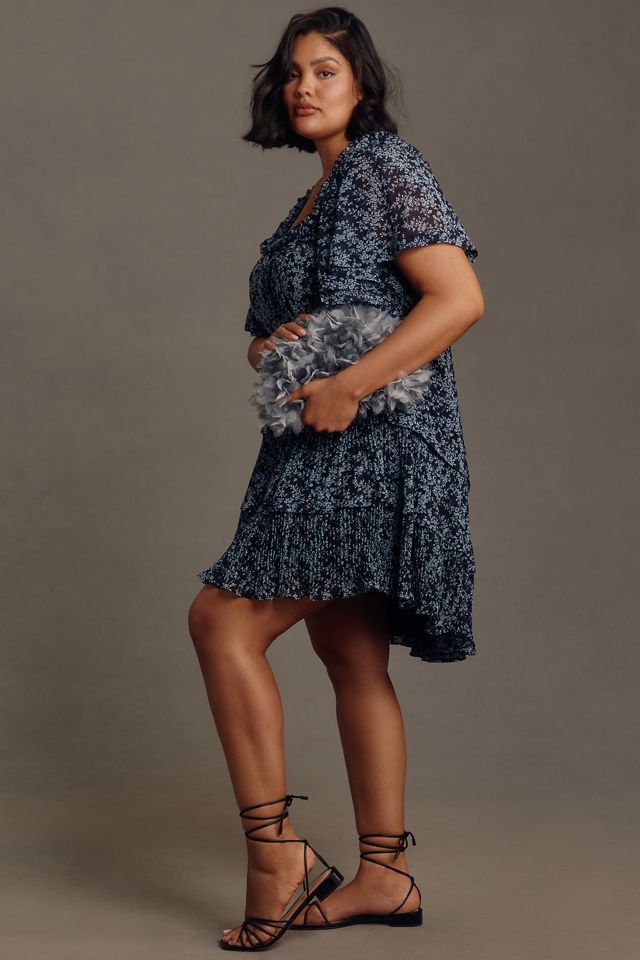 By Anthropologie Short-Sleeve Keyhole Swing Tunic Mini Dress #7