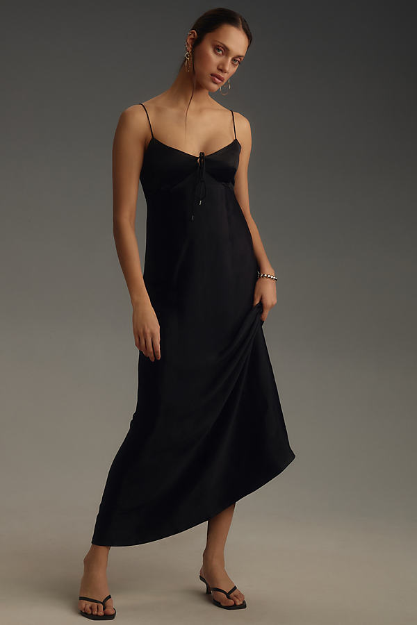 Maeve Printed Slip Dress In Black