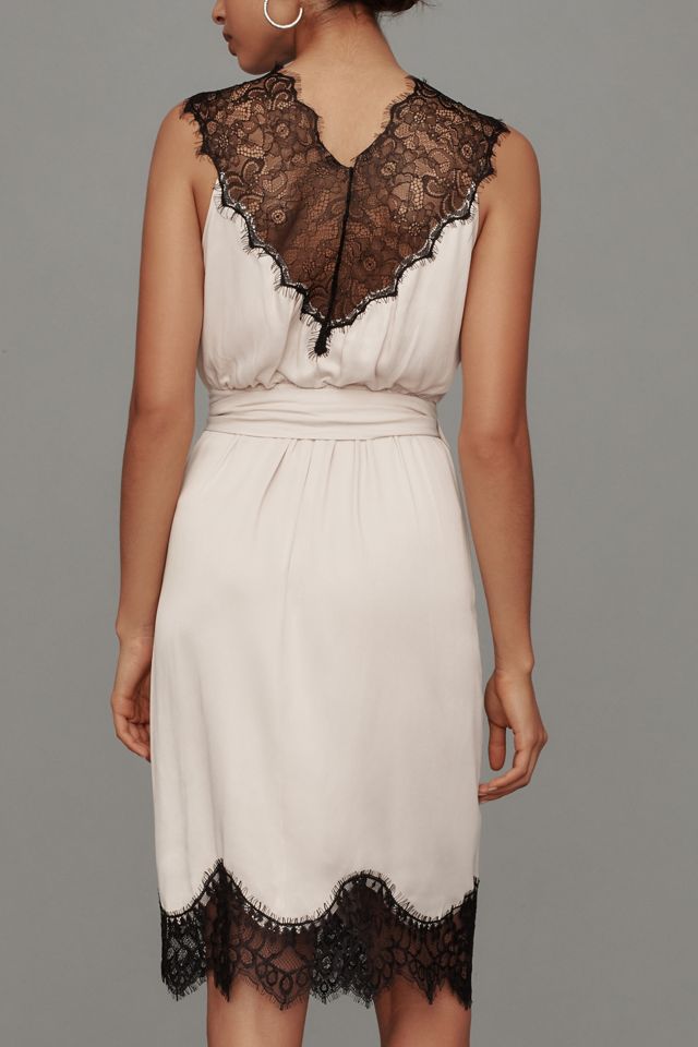 By Anthropologie Sleeveless V-Neck Lace Wrap Midi Dress | Anthropologie