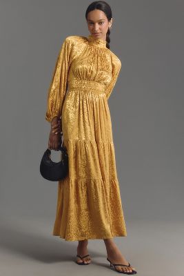 Shop The Somerset Collection By Anthropologie The Somerset Maxi Dress: Mock-neck Edition In Yellow