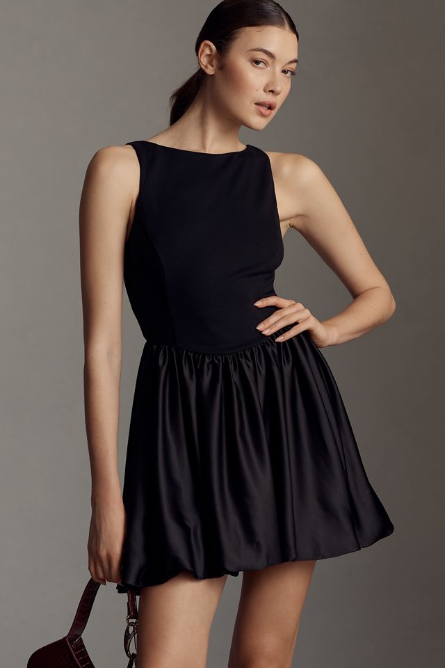 Maeve Boat-Neck Bubble Mini Dress #1