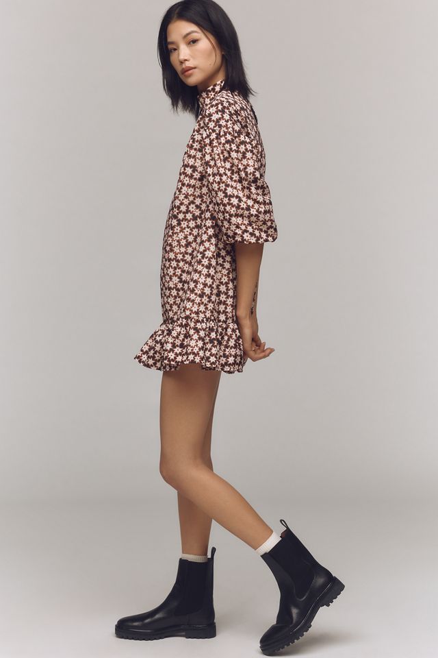 By Anthropologie Long-Sleeve Mock-Neck Swing Mini Dress #1