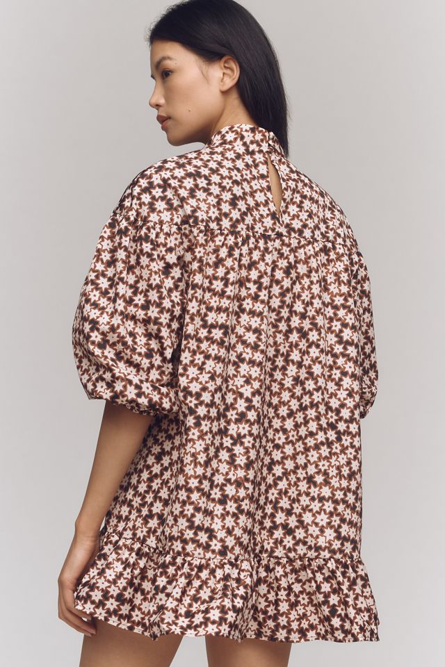 By Anthropologie Long-Sleeve Mock-Neck Swing Mini Dress #2