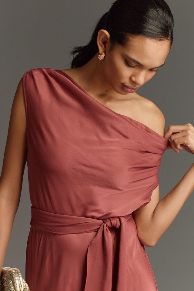 Maeve Asymmetric Tie-Waist Satin Midi Dress #2