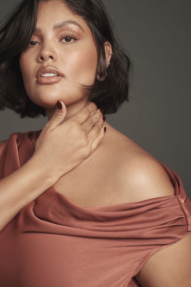 Maeve Asymmetric Tie-Waist Satin Midi Dress #5