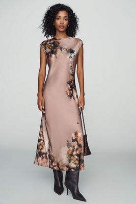 Maeve Charlette Mock-Neck Midi Slip Dress