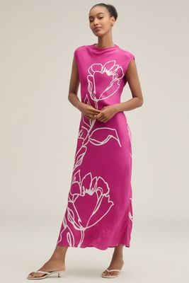 Maeve Midi-Trägerkleid mit Stehkragen