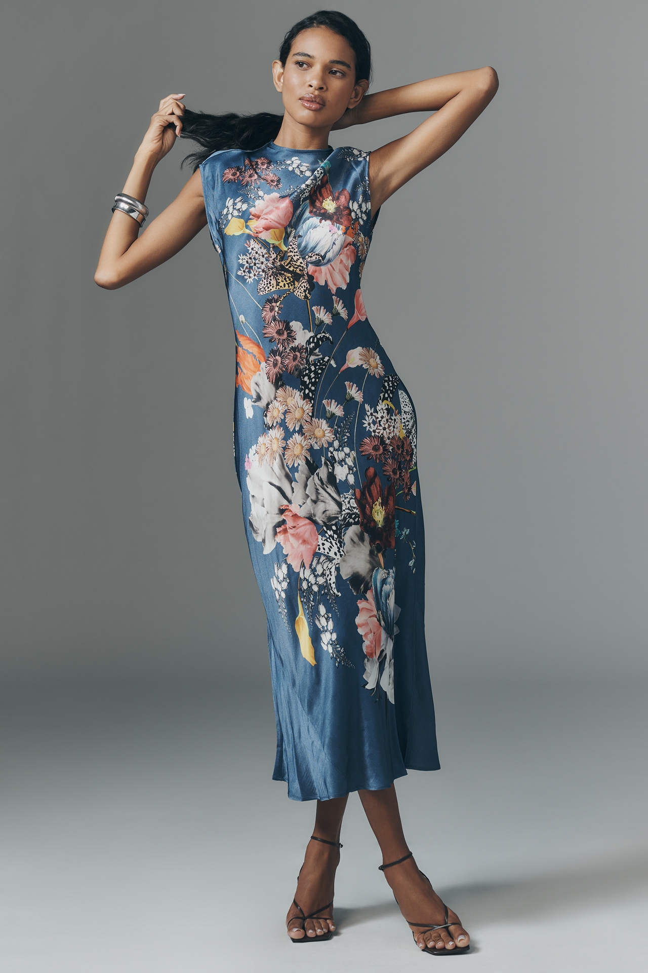 Maeve Mock-Neck Midi Slip Dress