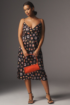 MAEVE SLEEVELESS COWL-NECK SLIP MIDI DRESS 