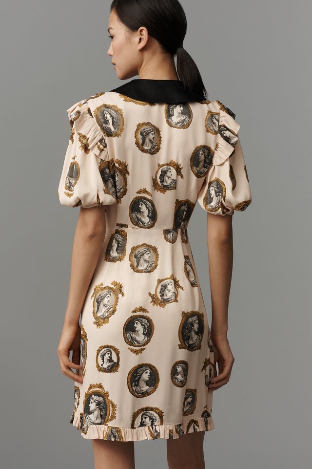Maeve Satin Portrait Front-Tie Mini Dress #2