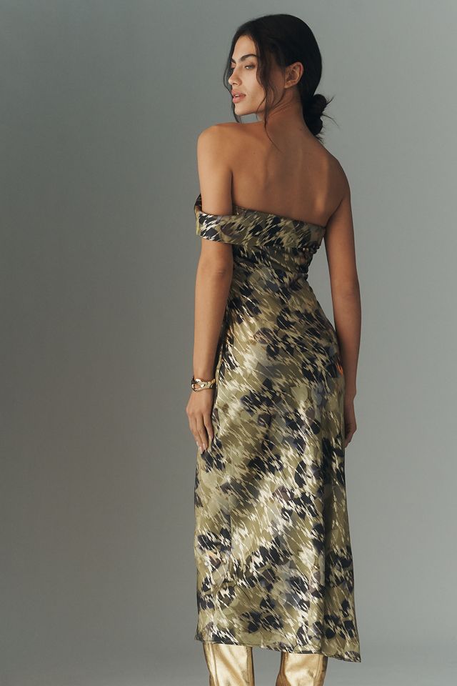 By Anthropologie One-Shoulder Printed Slim Midi Dress #2