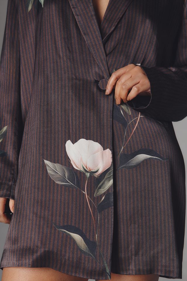 By Anthropologie Printed Silky Blazer Mini Dress #6