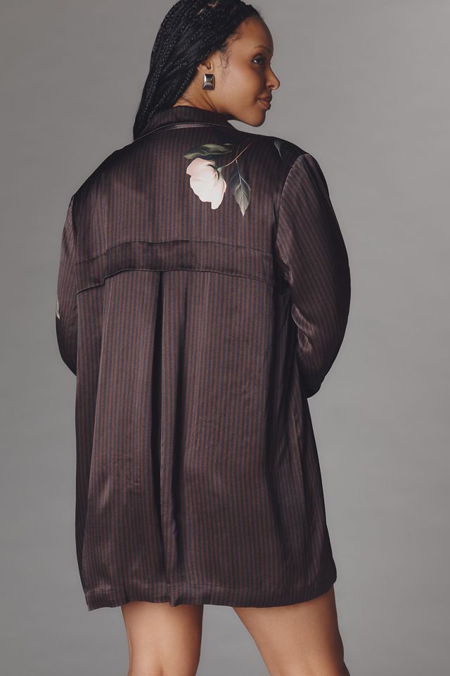 By Anthropologie Printed Silky Blazer Mini Dress #7