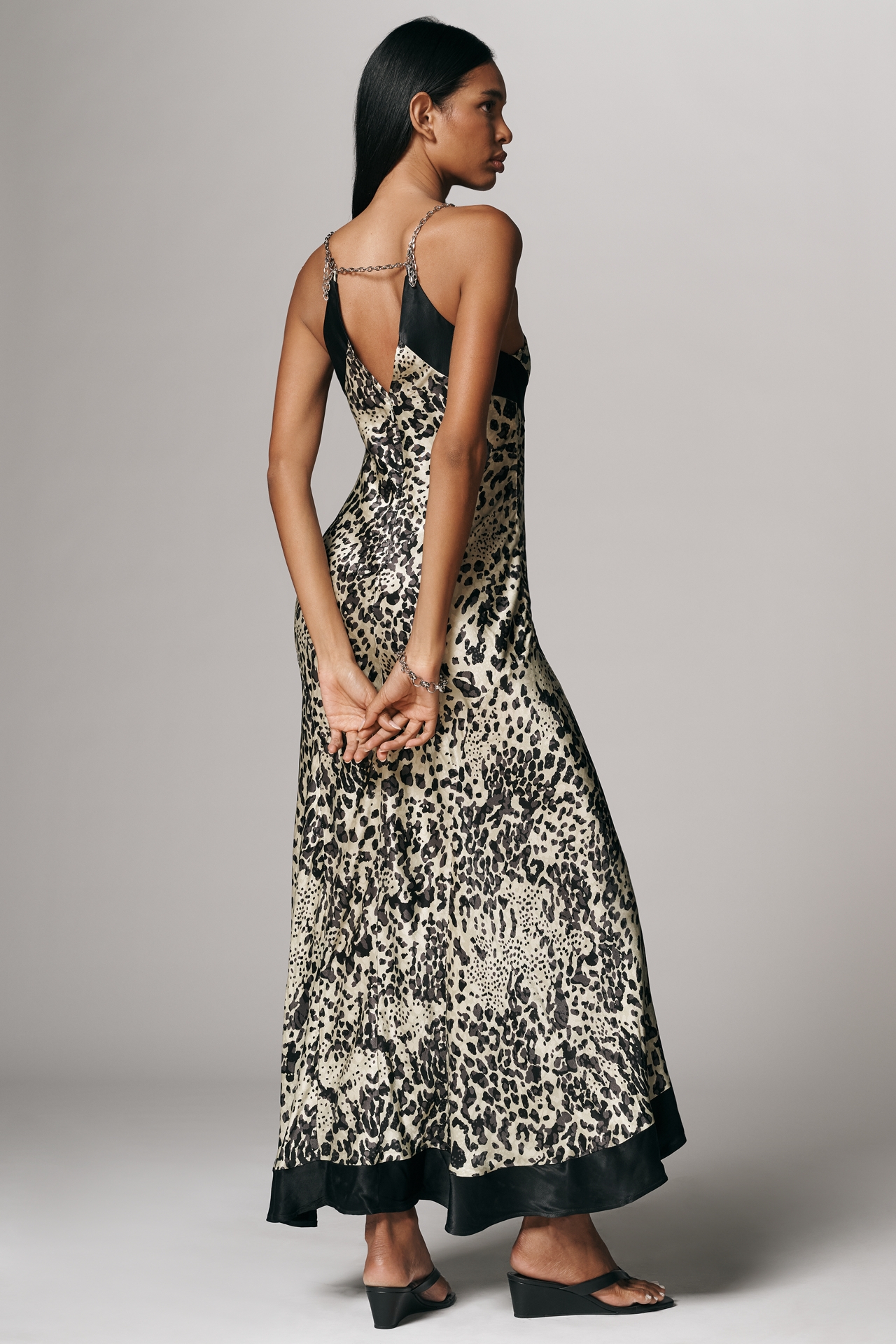 By Anthropologie Chain Midi Slip Dress