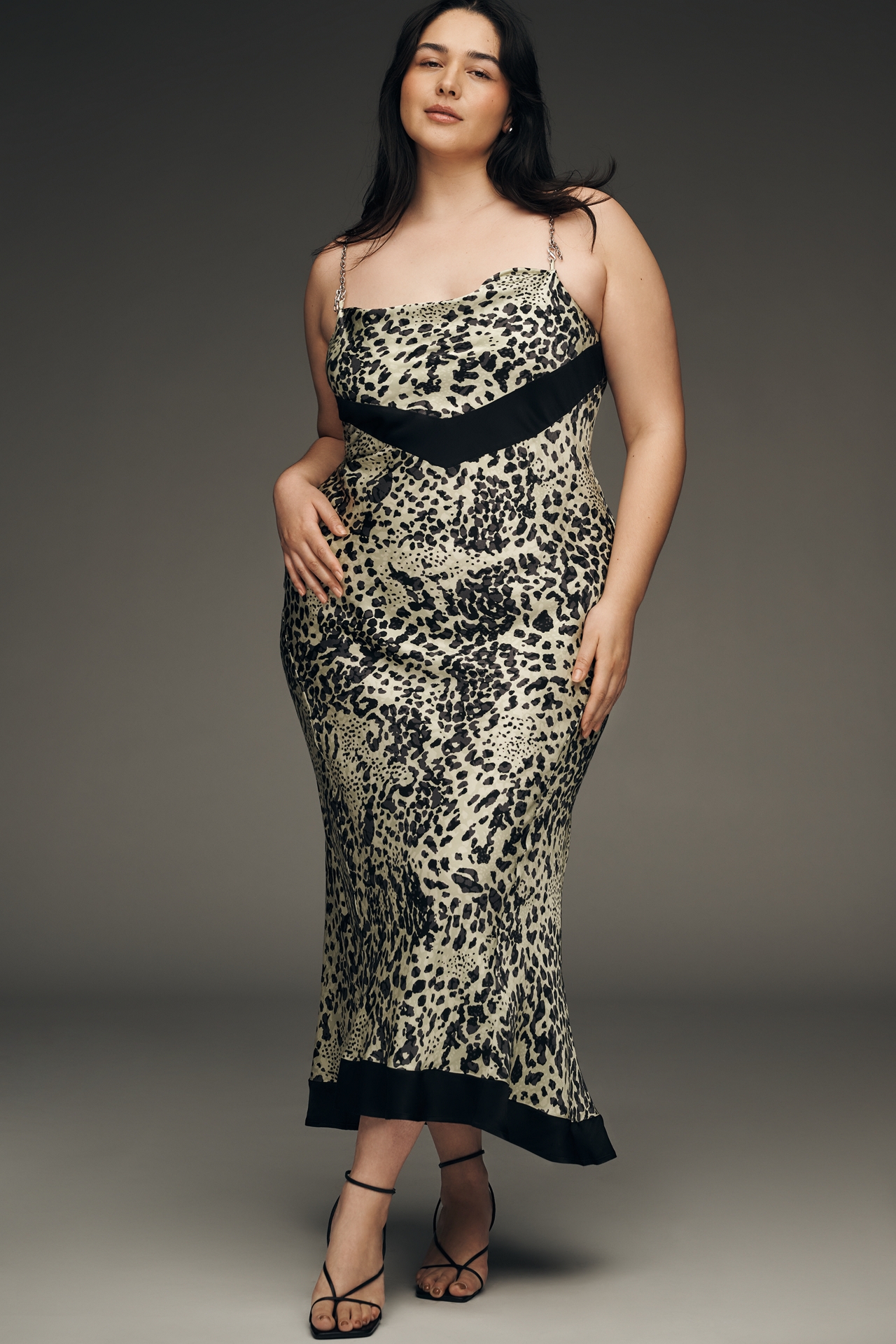 By Anthropologie Chain Midi Slip Dress