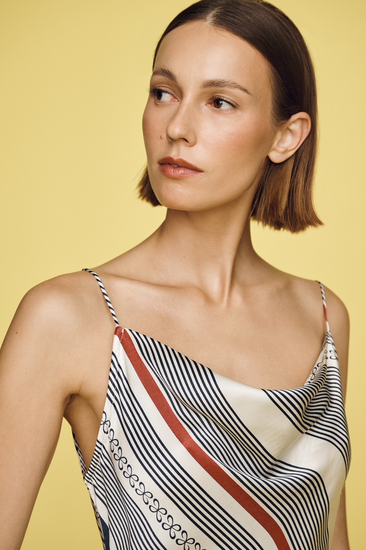 Maeve Cowl-Neck Slip Midi Dress