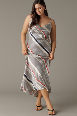 Cowl-Neck Slip Midi Dress