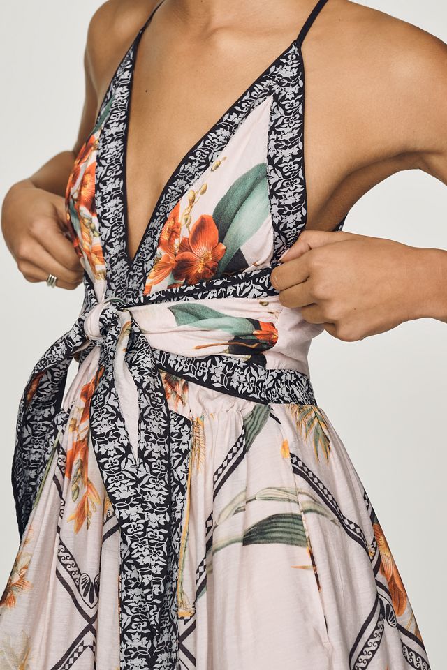 By Anthropologie Scarf Print Midi Dress