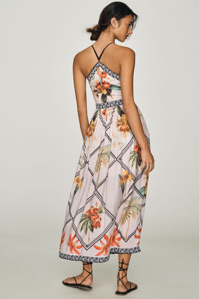Scarf Print Midi Dress by Anthropologie, Size: XL