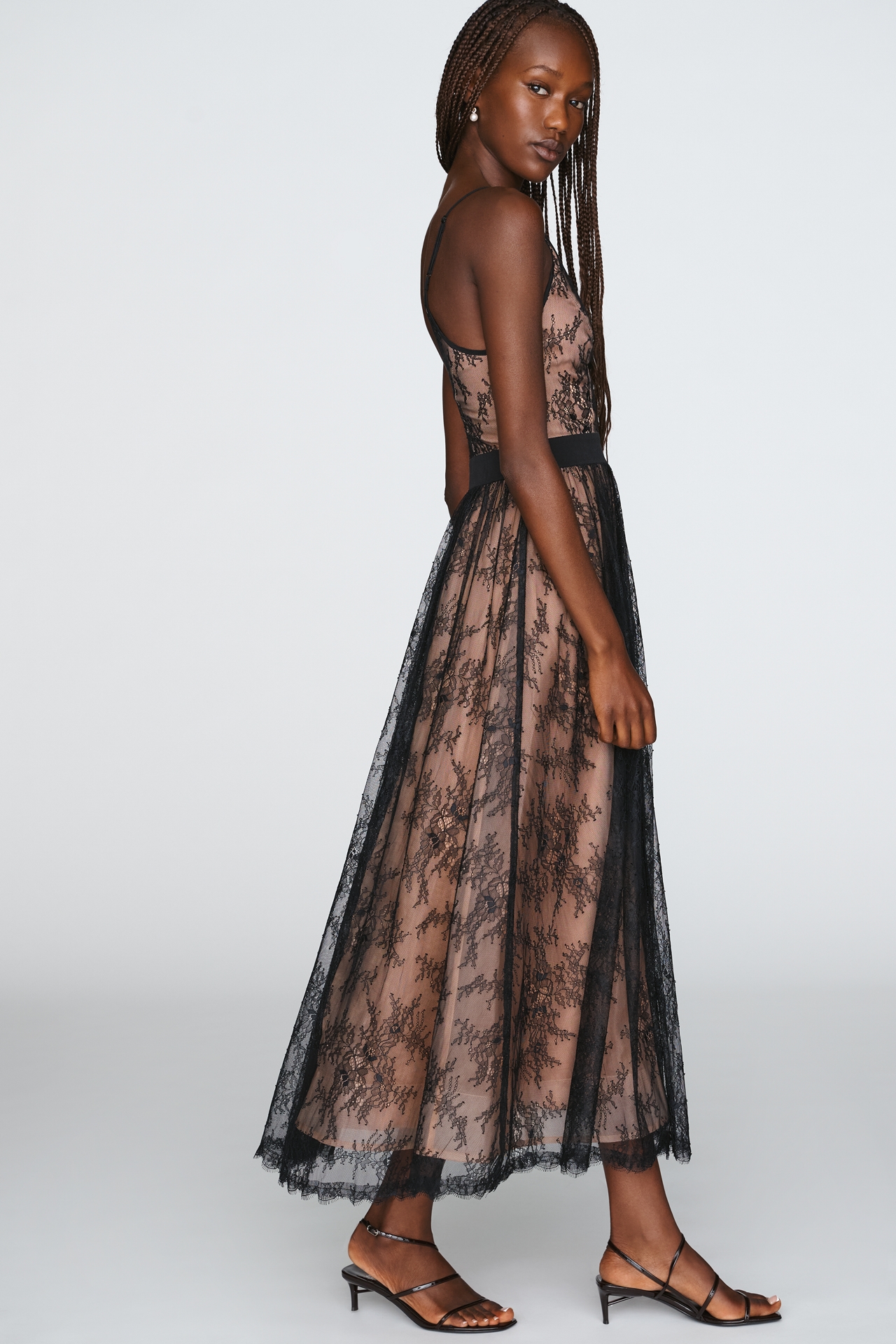 By Anthropologie Lace Organza Midi Dress
