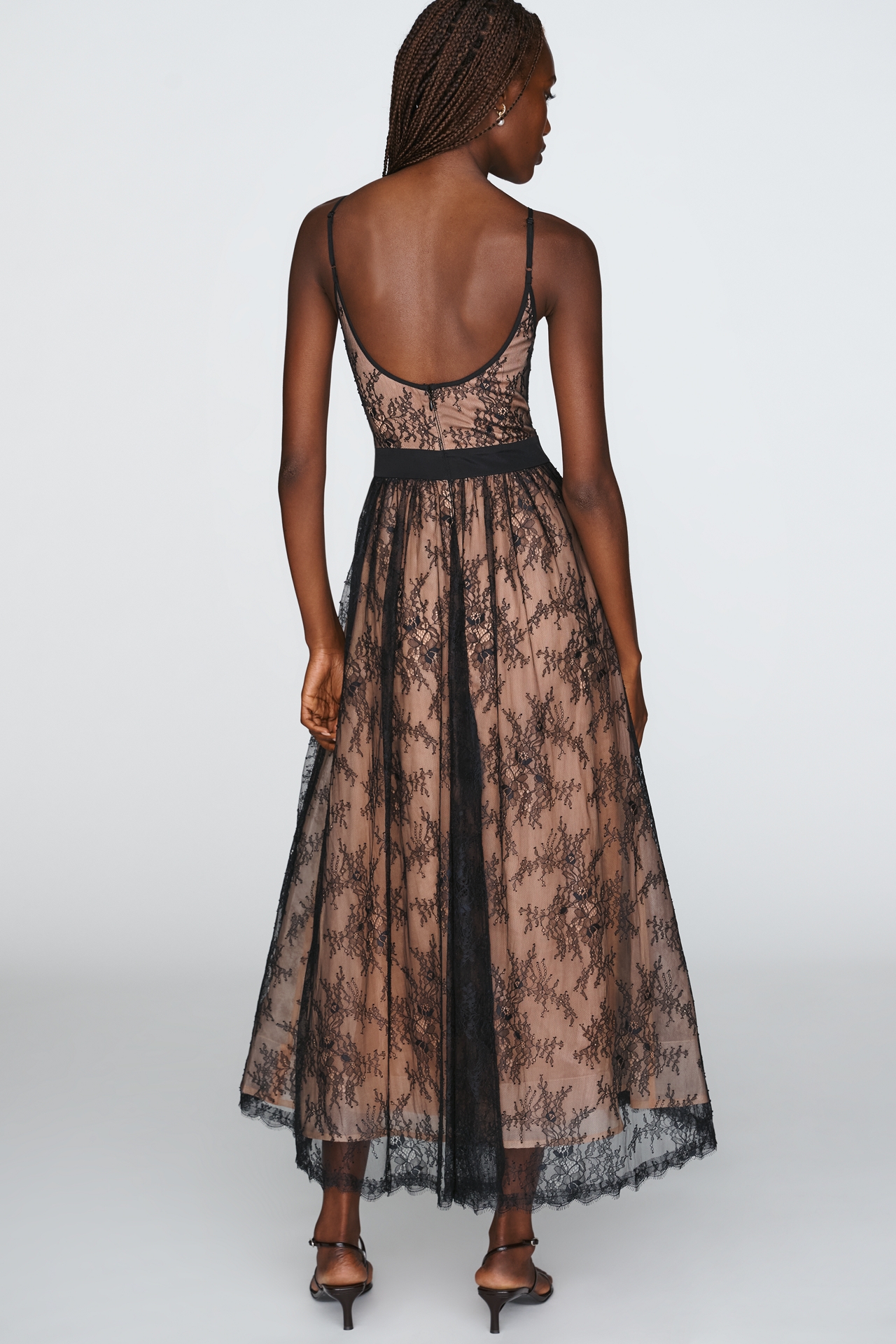 By Anthropologie Lace Organza Midi Dress