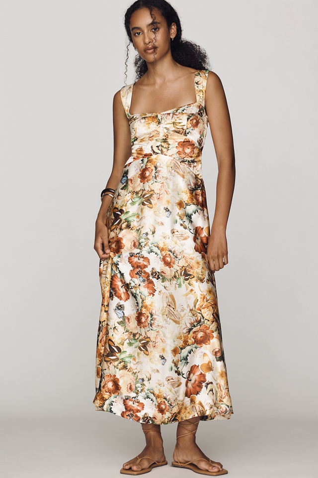 Maeve Jocelyn Midi Slip Dress by Burcu Korkmazyurek