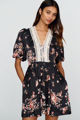 By Anthropologie Lace-Trim Mini Dress