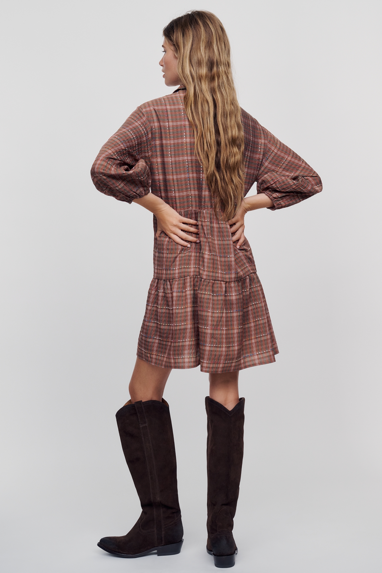Maeve Bettina Plaid Mini Shirtdress