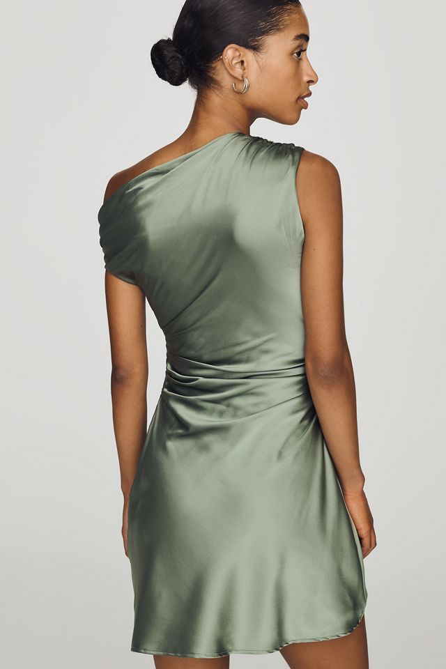 By Anthropologie Asymmetric Stretch Silk Mini Dress #1
